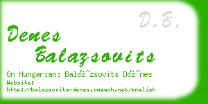 denes balazsovits business card